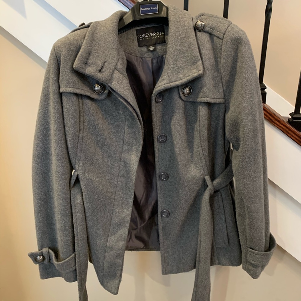 Forever 21 Grey Peacoat